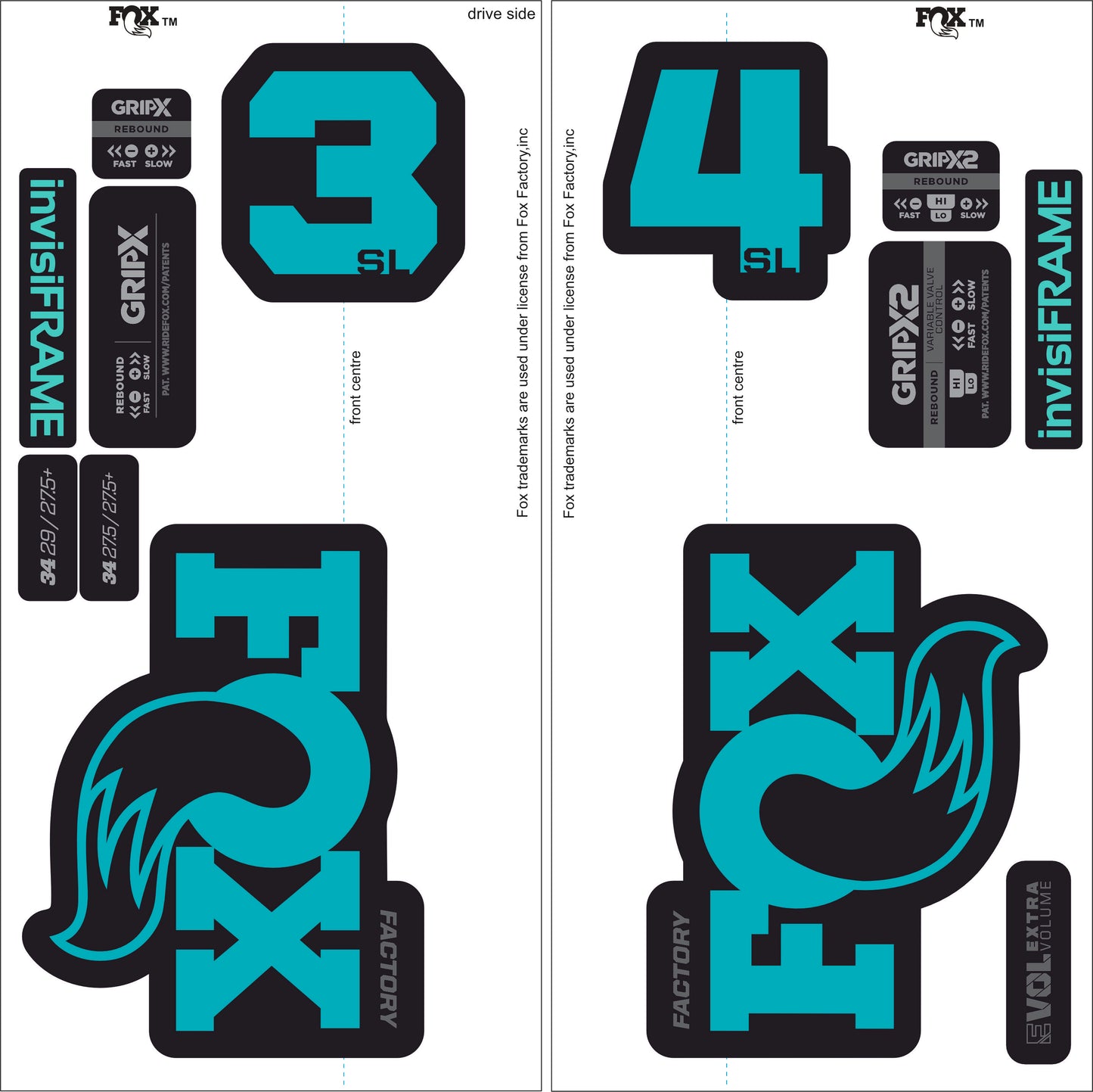 Fox 34 SL Factory 2026 DECALS