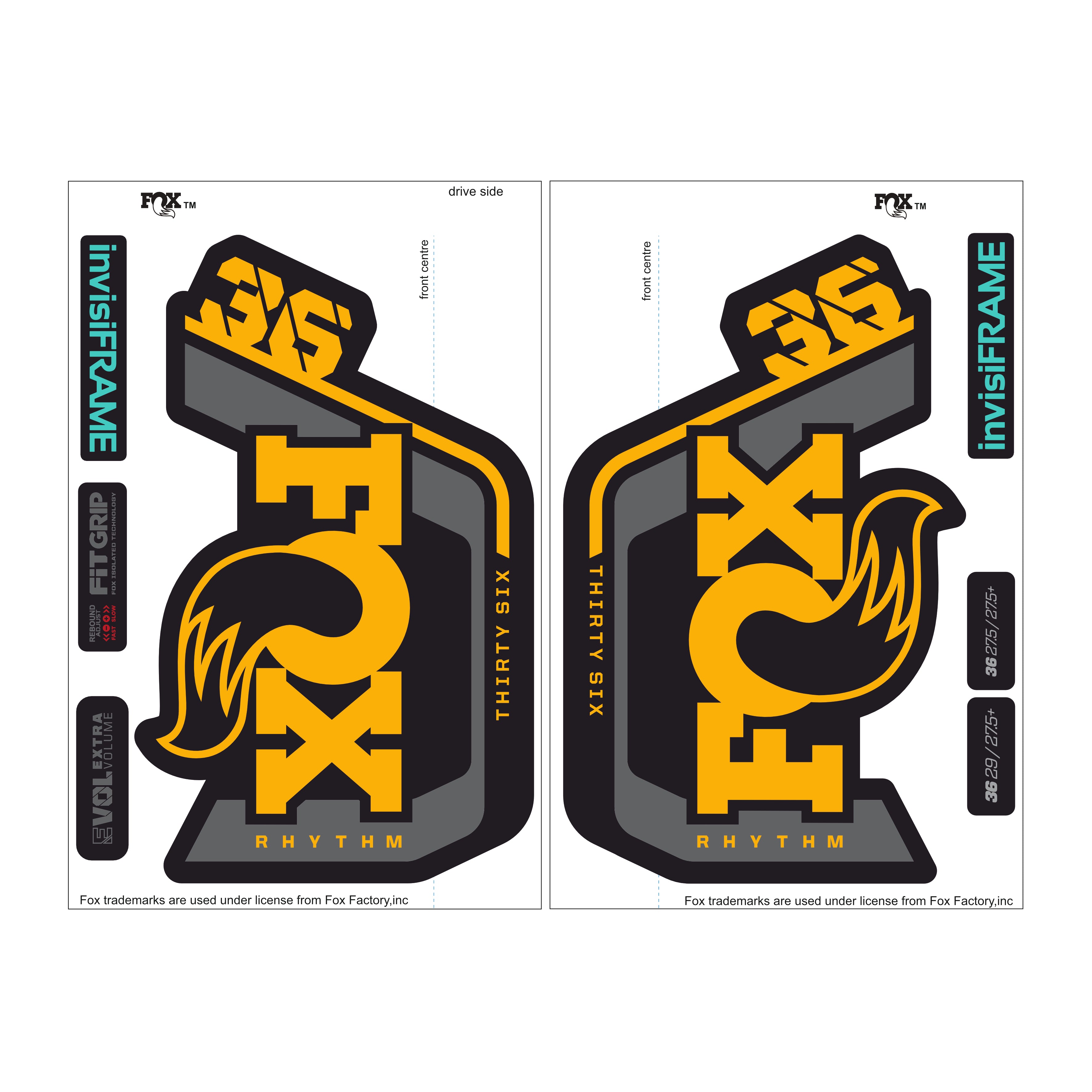 Fox 36 Rhythm 2023 Decals invisiframe