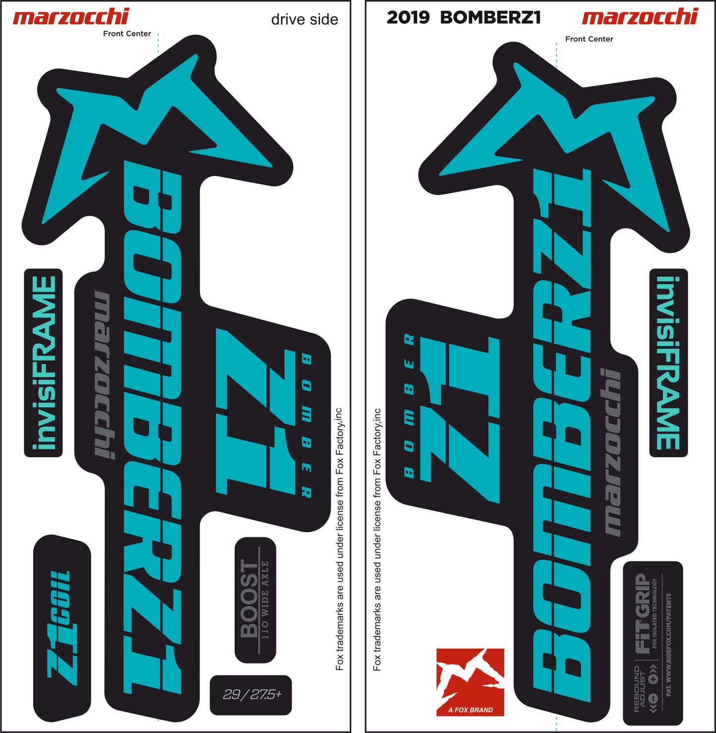 Marzocchi Bomber Z1 2019 Decals
