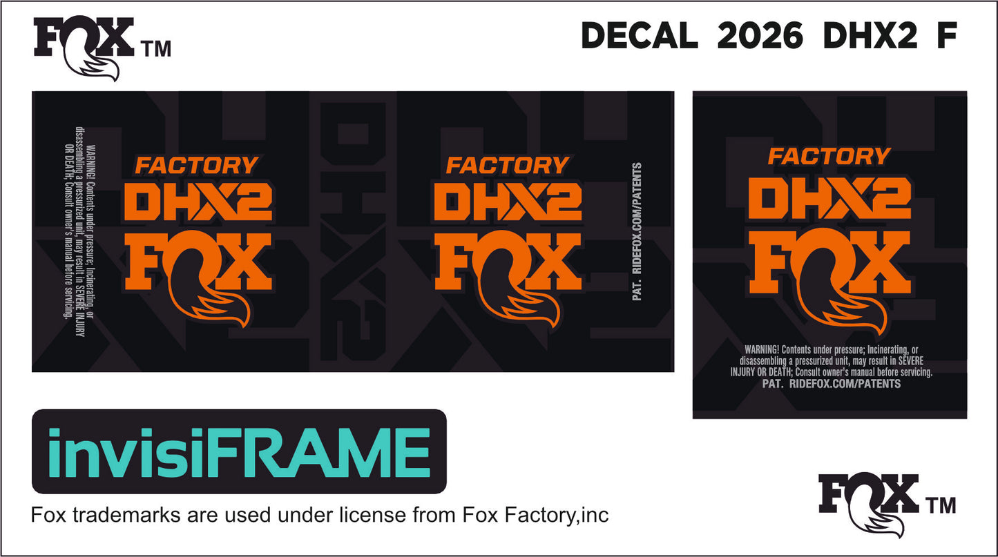 Fox DHX2 Factory 2026 Decals