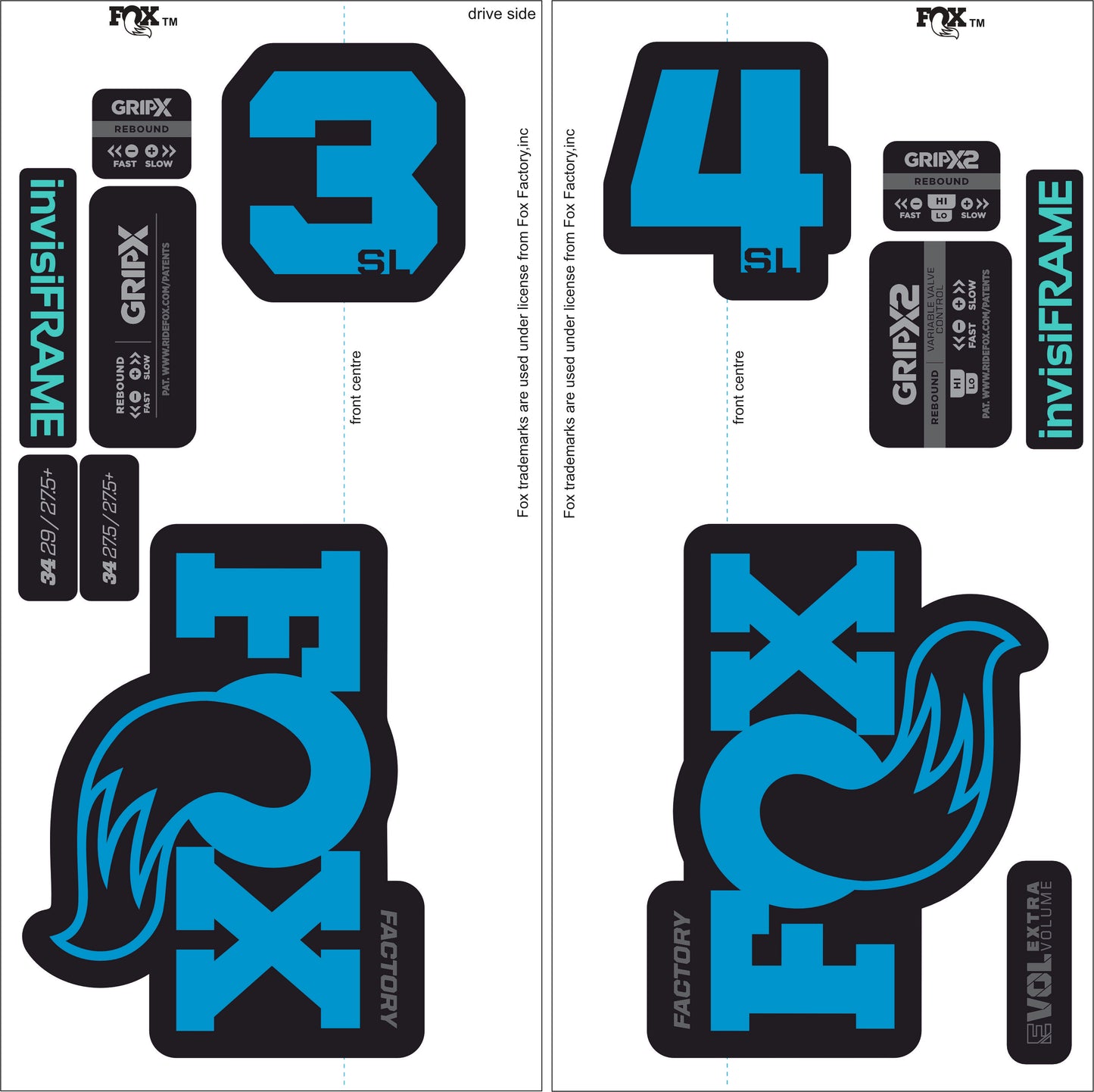Fox 34 SL Factory 2026 DECALS