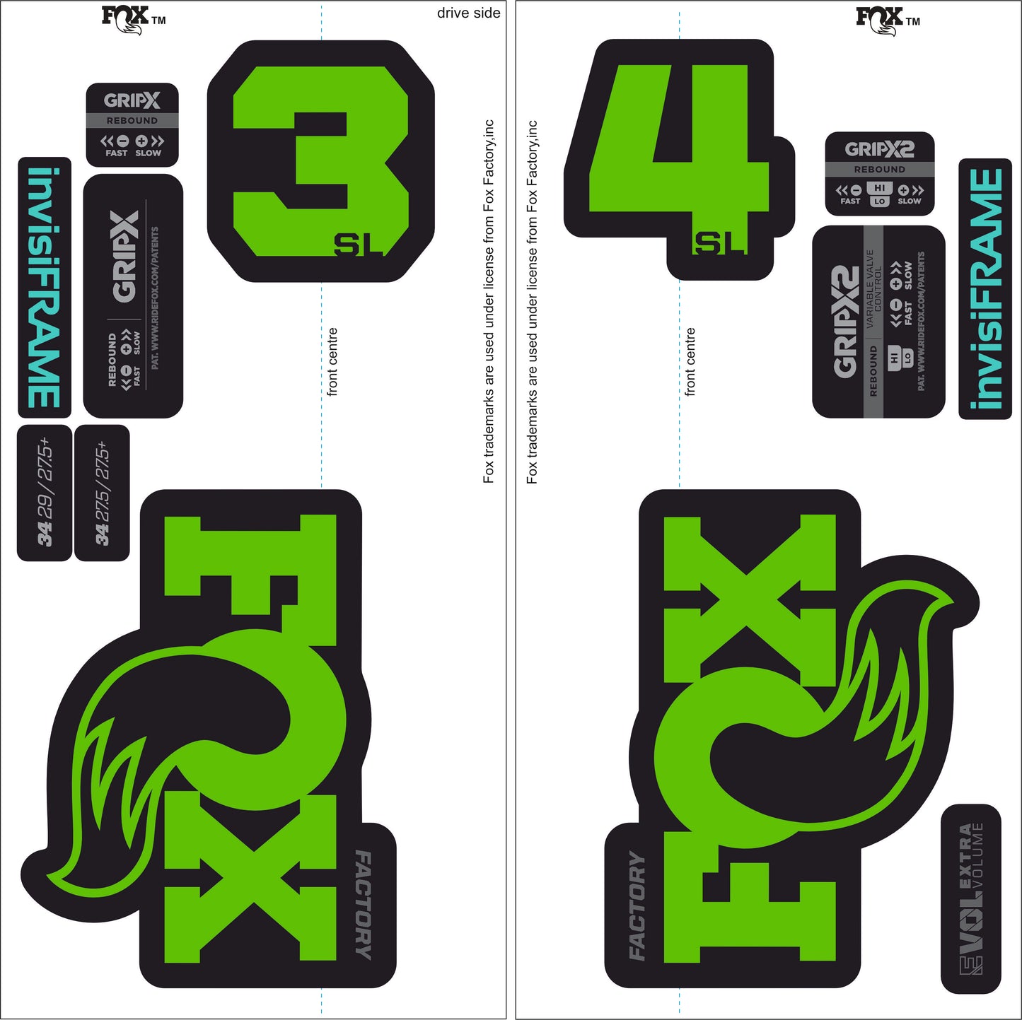 Fox 34 SL Factory 2026 DECALS