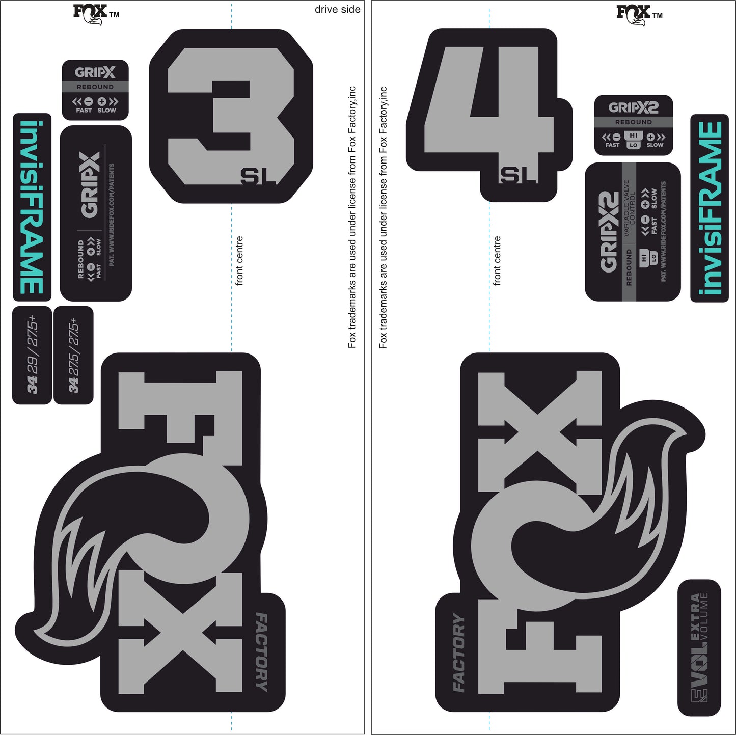 Fox 34 SL Factory 2026 DECALS