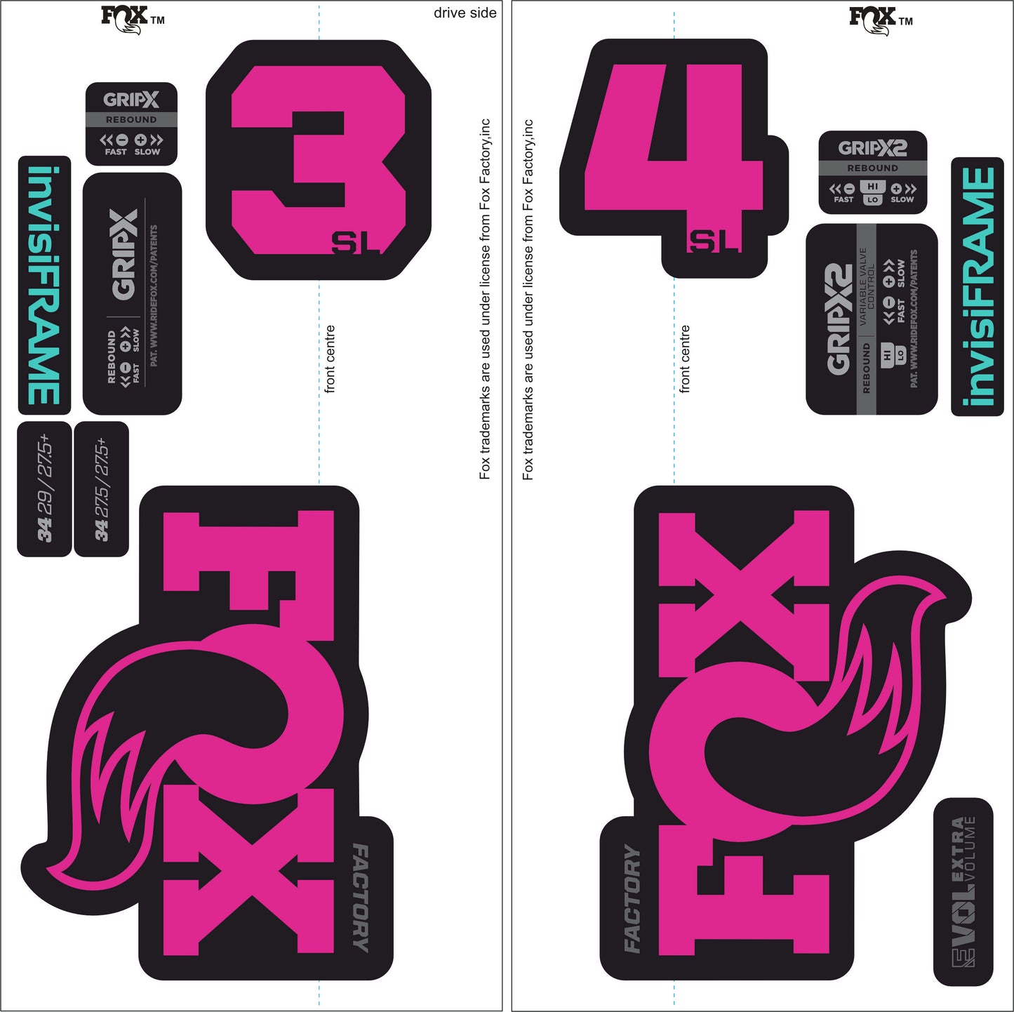 Fox 34 SL Factory 2026 DECALS