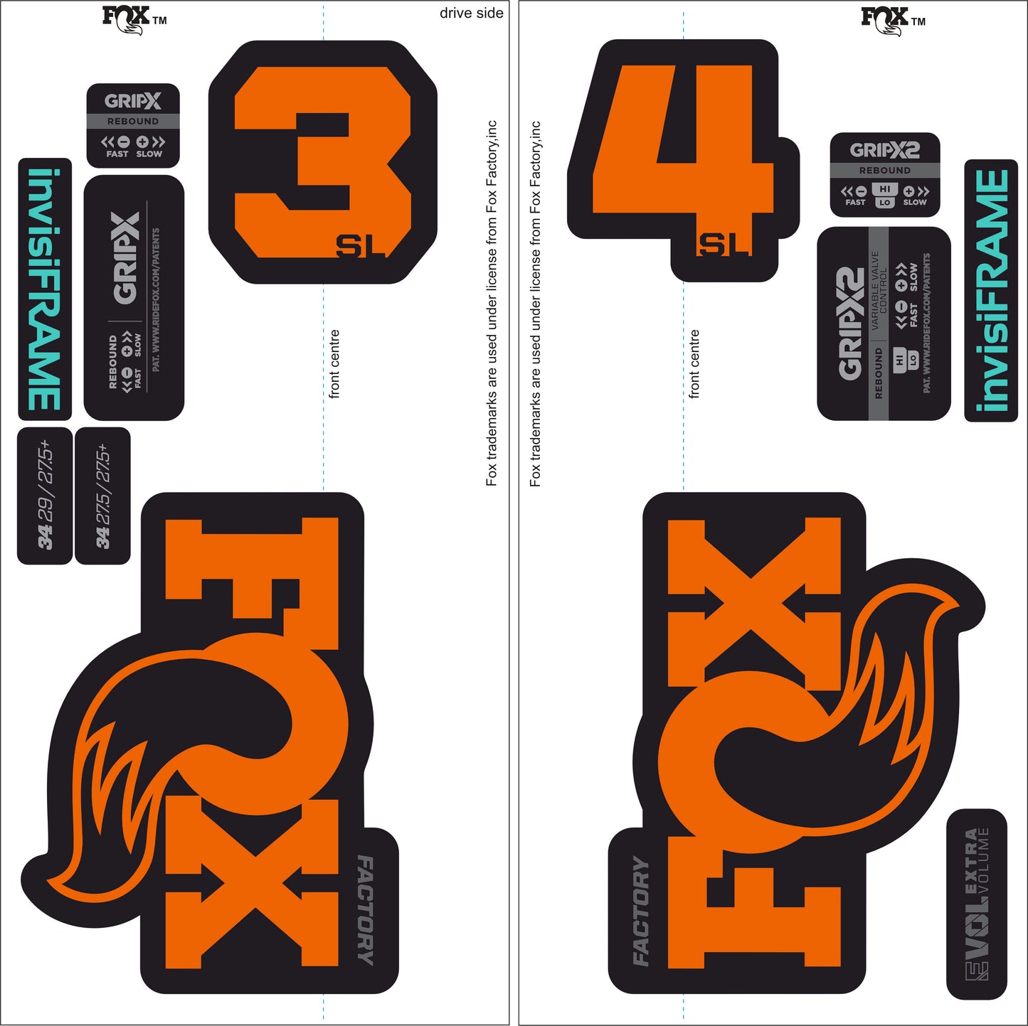Fox 34 SL Factory 2026 DECALS