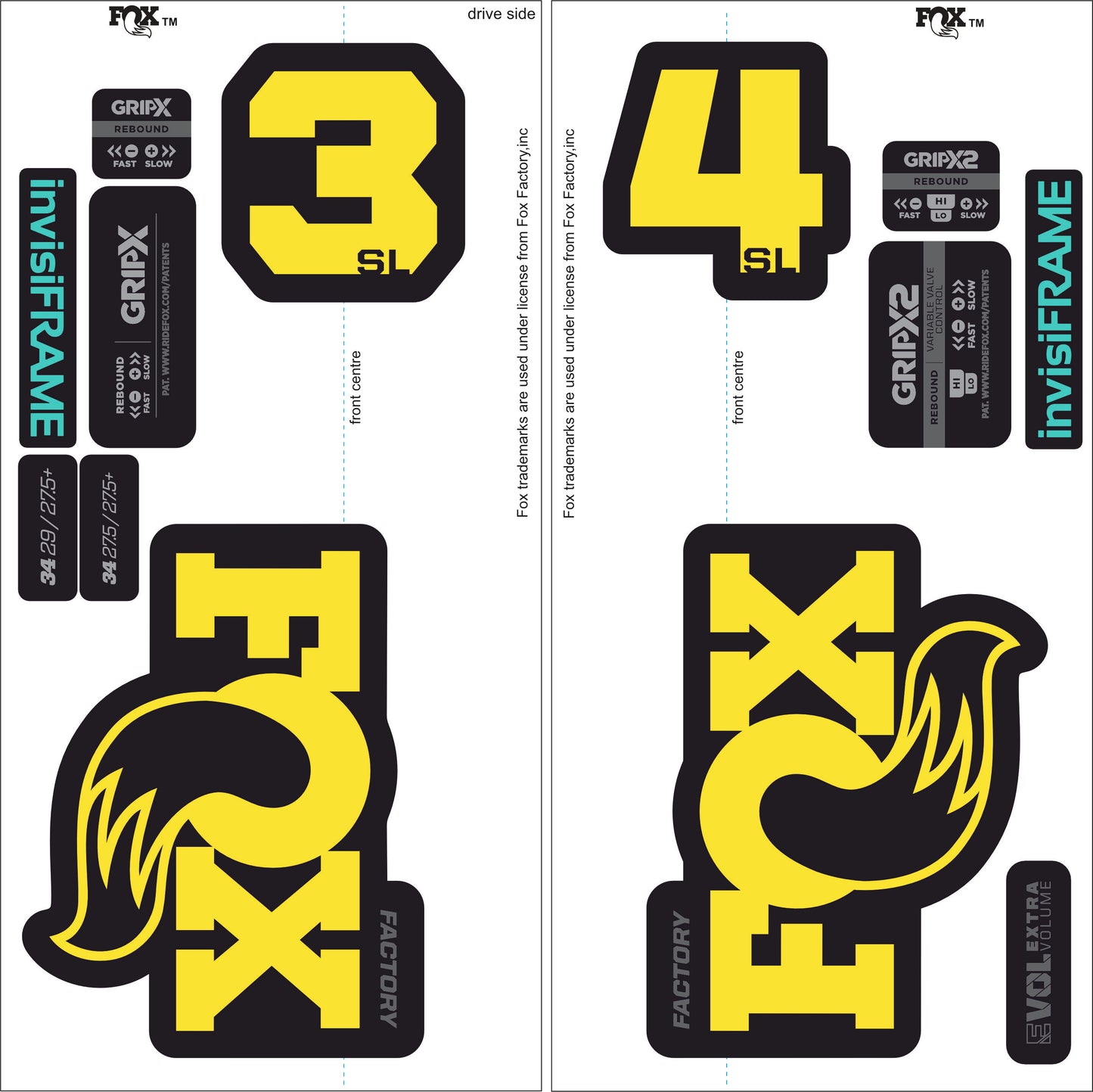 Fox 34 SL Factory 2026 DECALS
