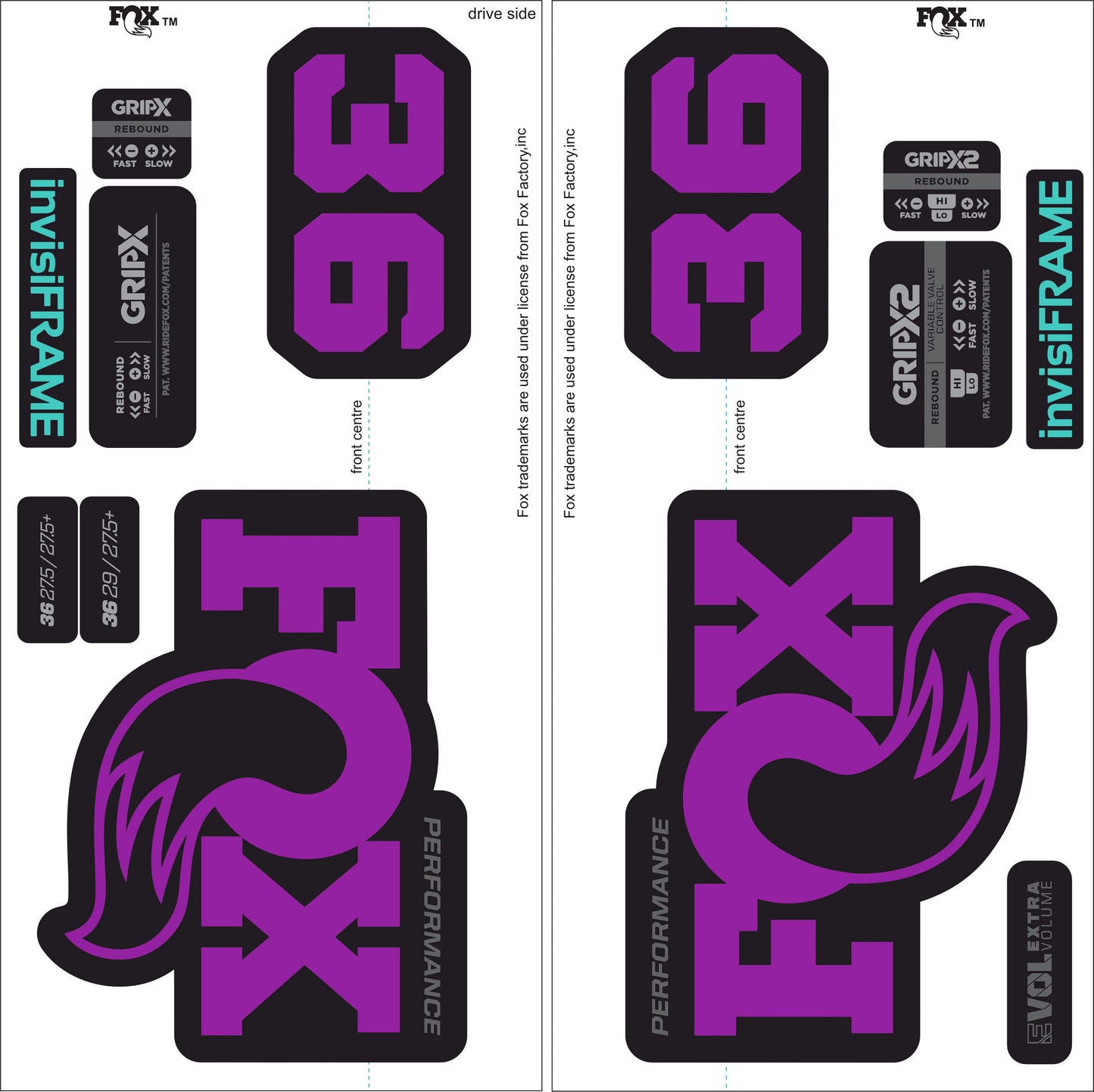 Fox 36 Performance 2026 Decals