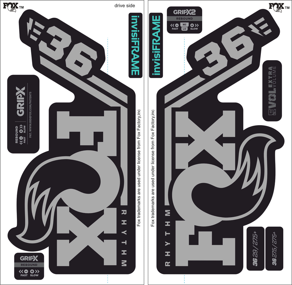 Fox 36 Rhythm E BIKE 2027 Decals