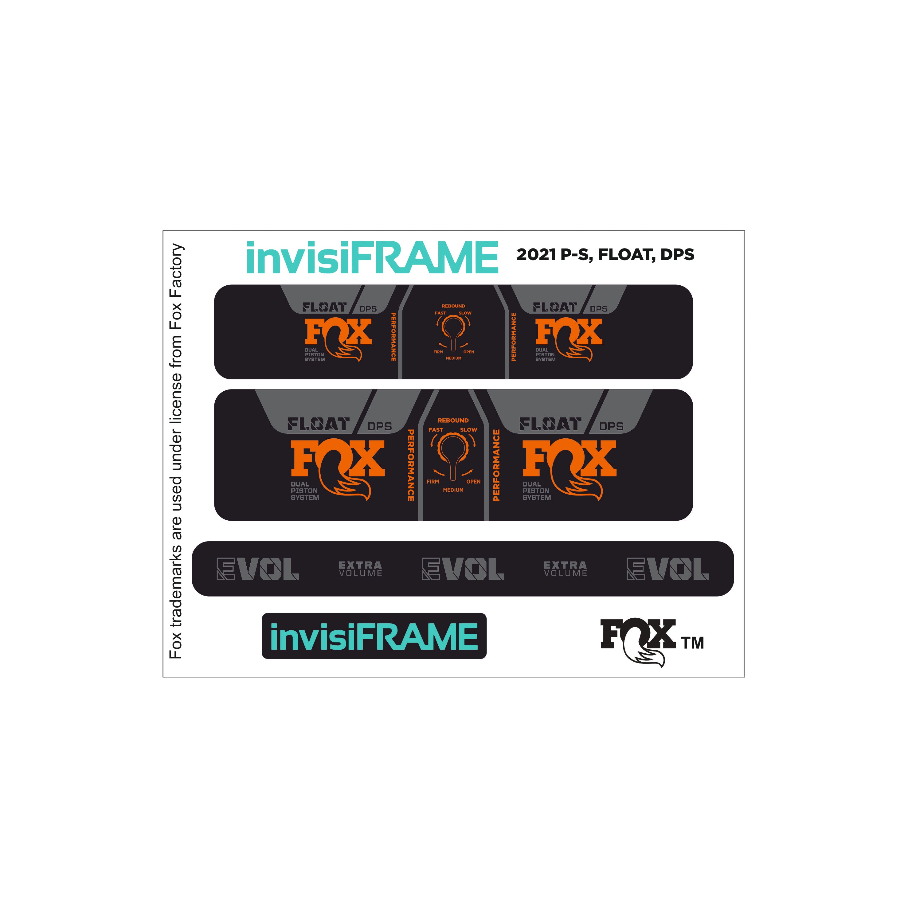 Fox Float Performance 2021 Decals | invisiFRAME Custom Decals – invisiframe