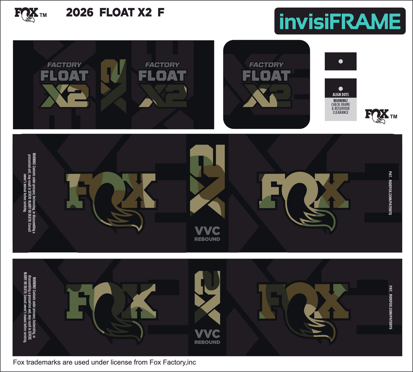 Fox Float X2 Factory 2026 Decals
