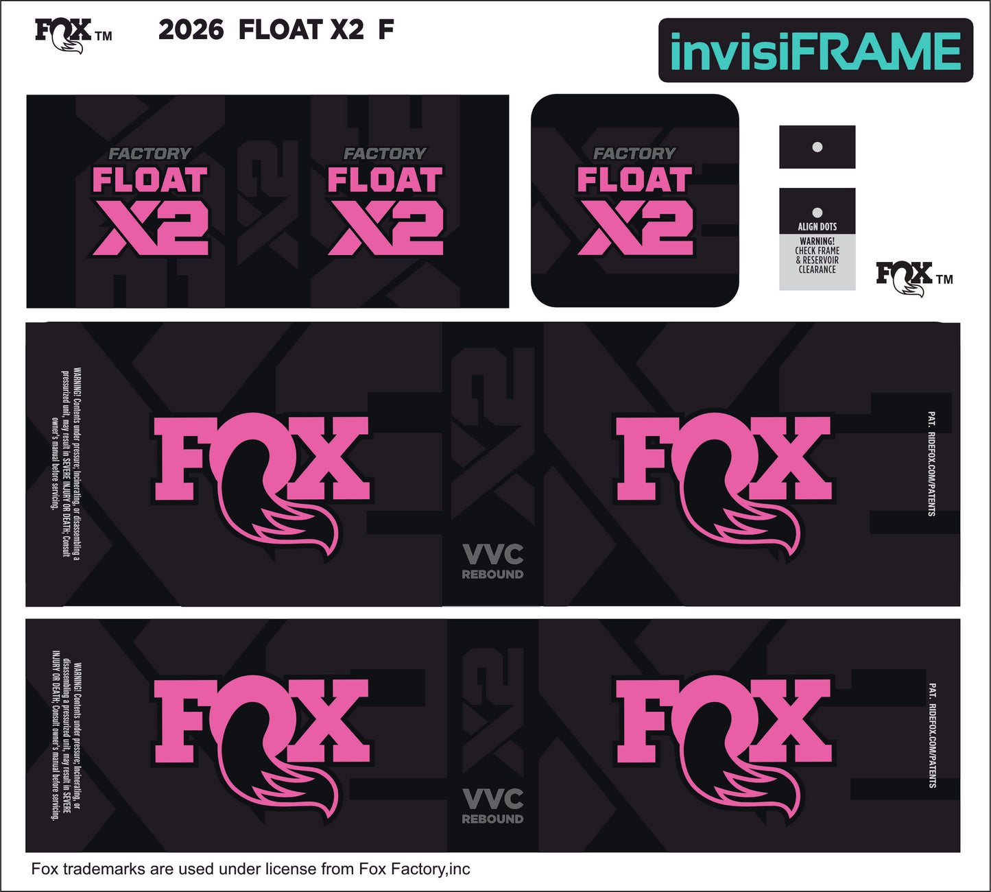 Fox Float X2 Factory 2026 Decals