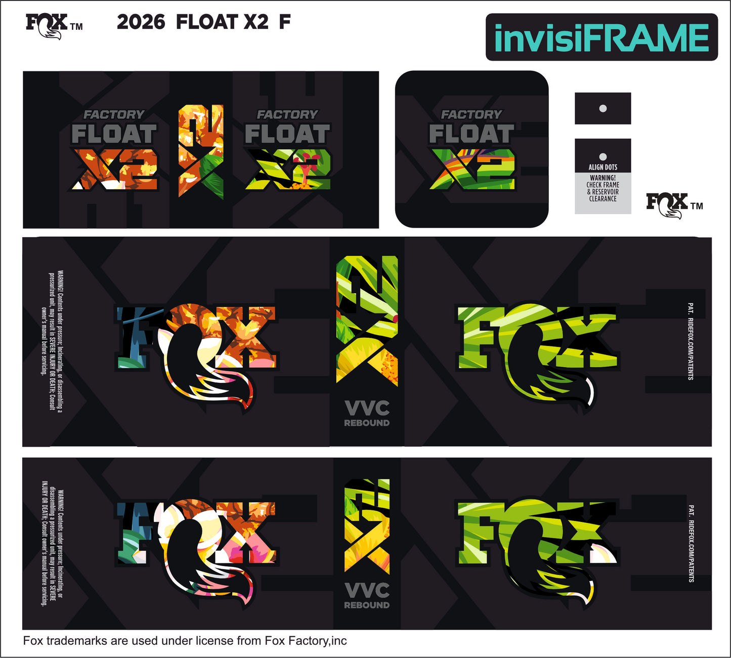 Fox Float X2 Factory 2026 Decals
