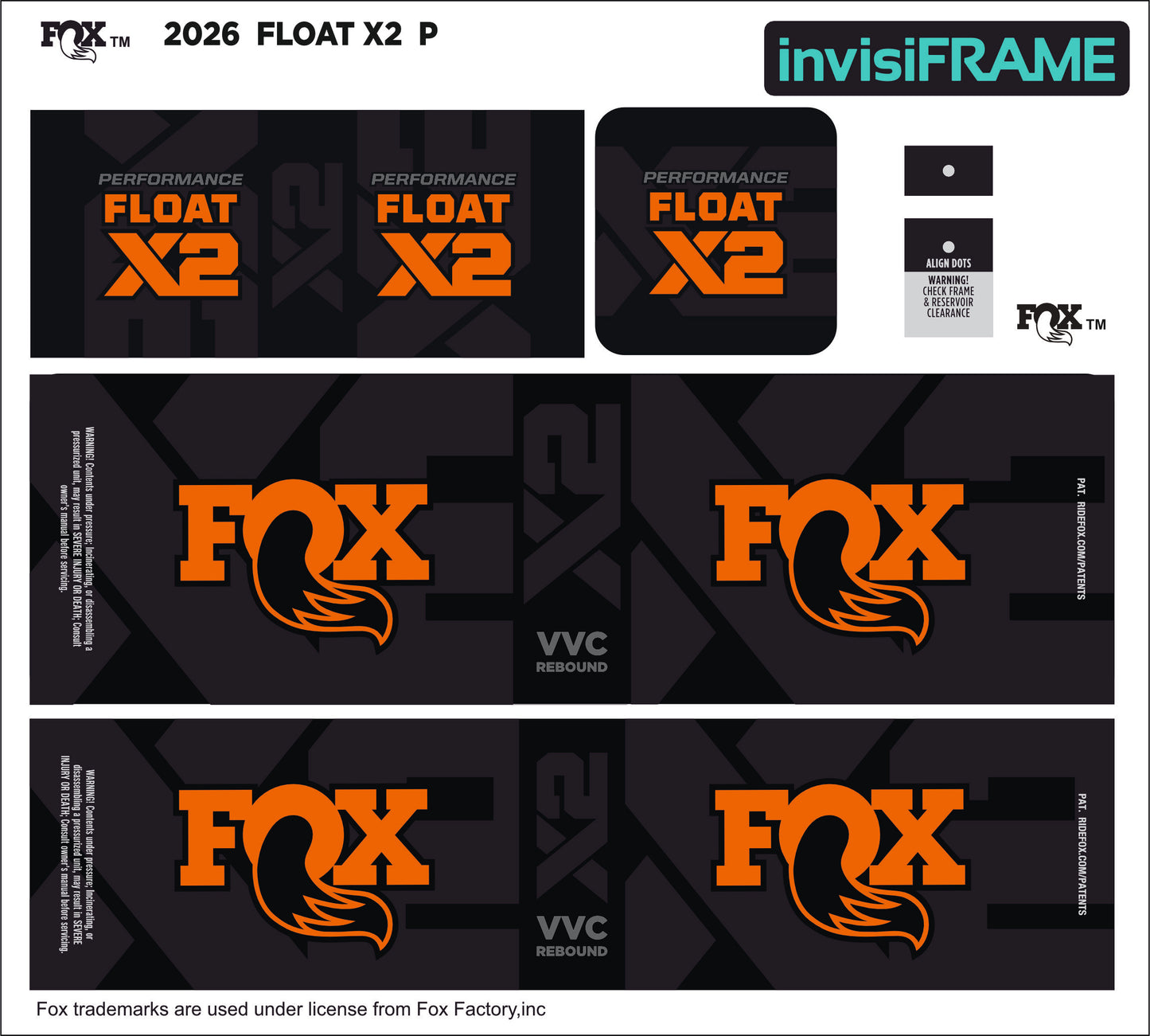 Fox Float X2 Performance 2026 Decals