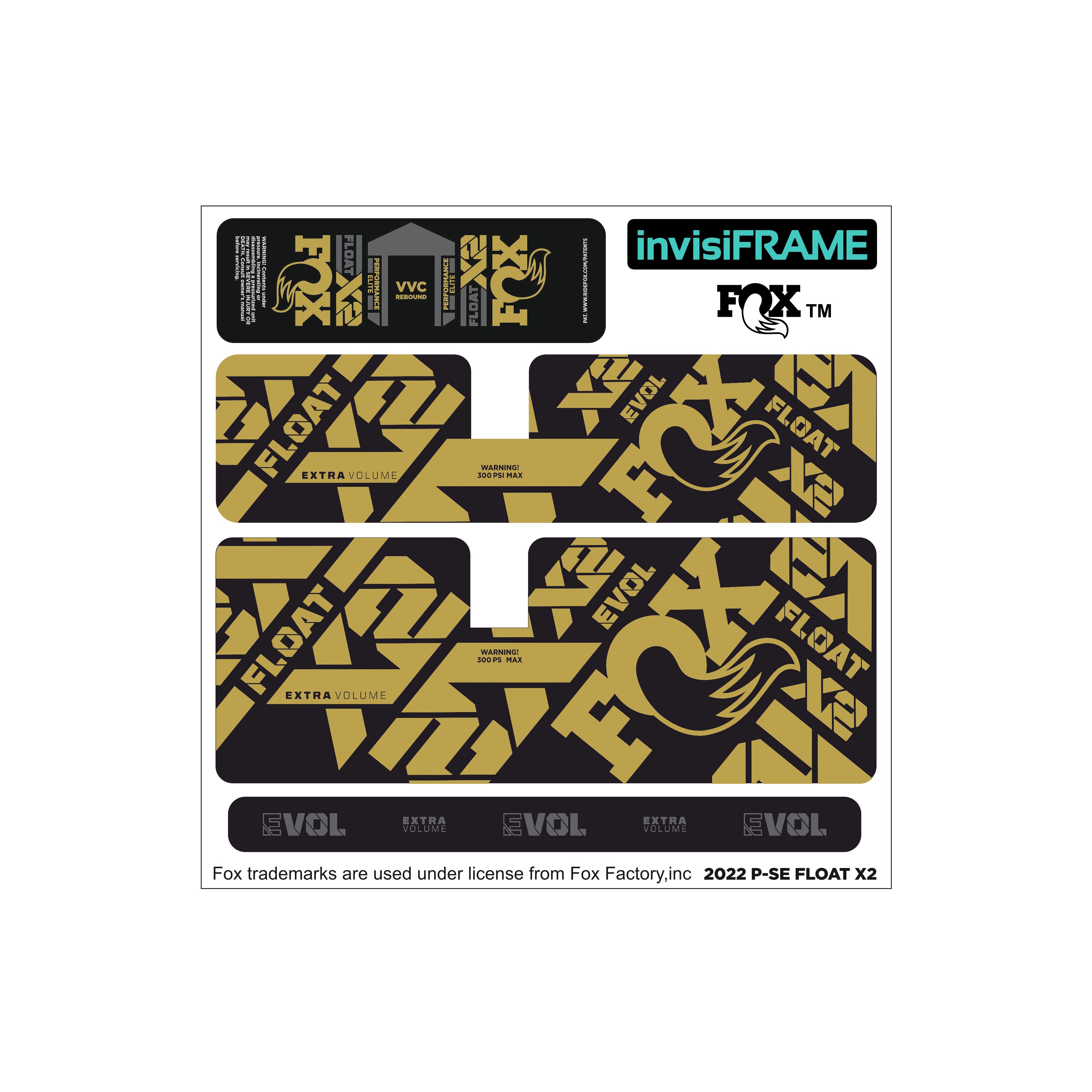 Fox Float X2 Performance Elite 2022 Decals | invisiFRAME Custom Decals ...