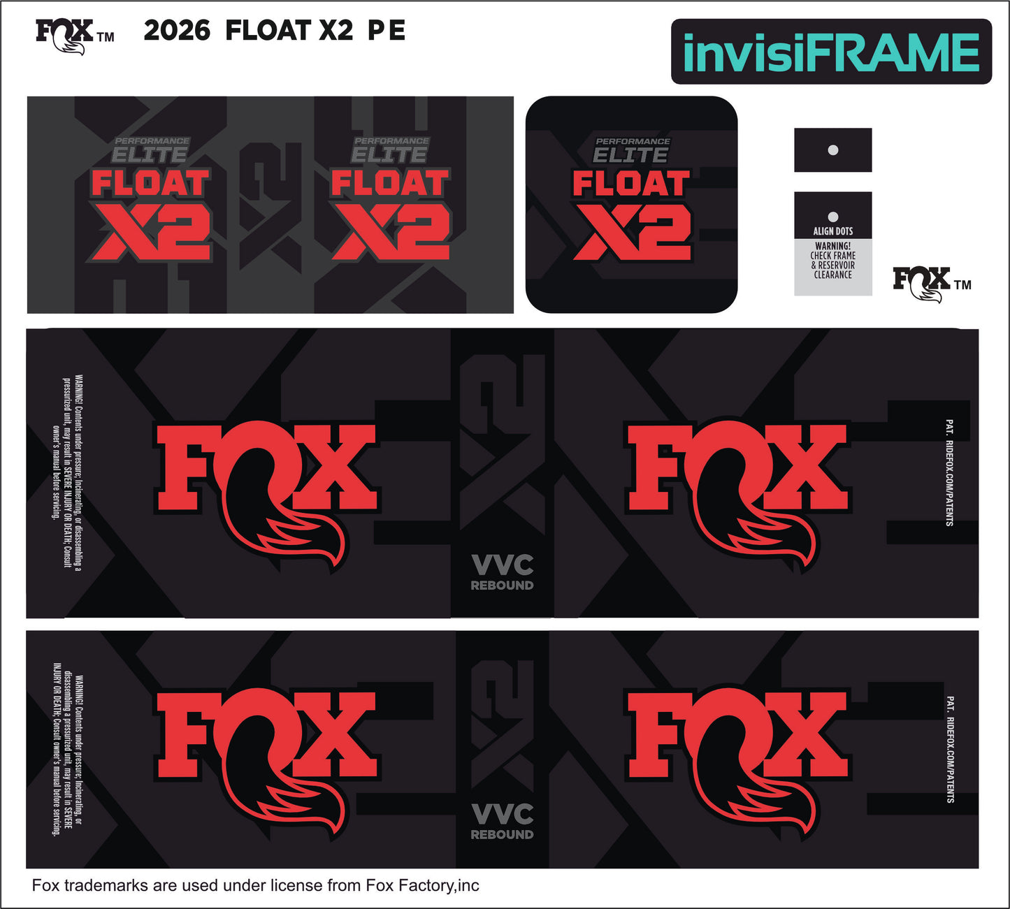 Fox Float X2 Performance Elite 2026 Decals