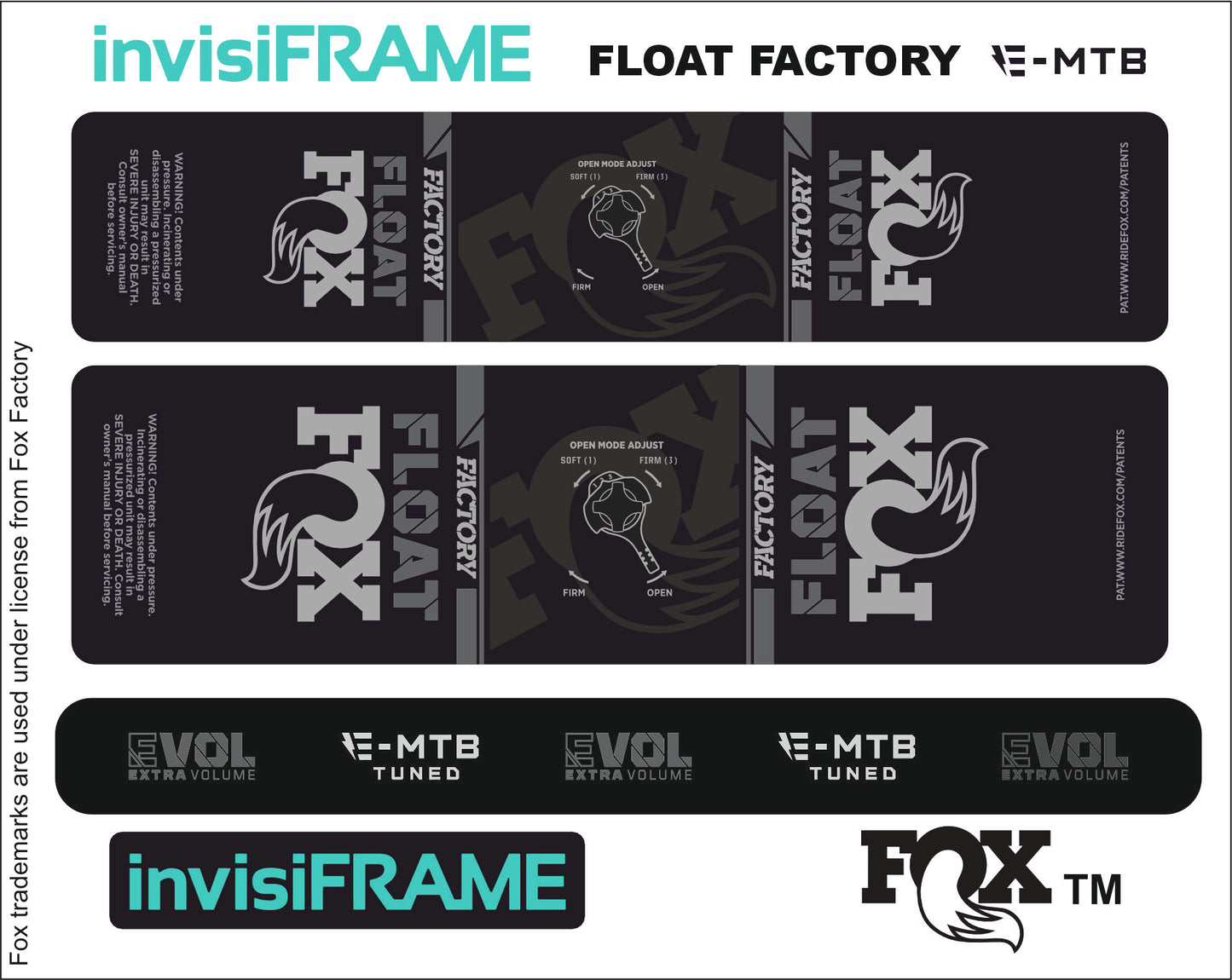 Fox Float Factory E MTB TUNED 2024 Decals