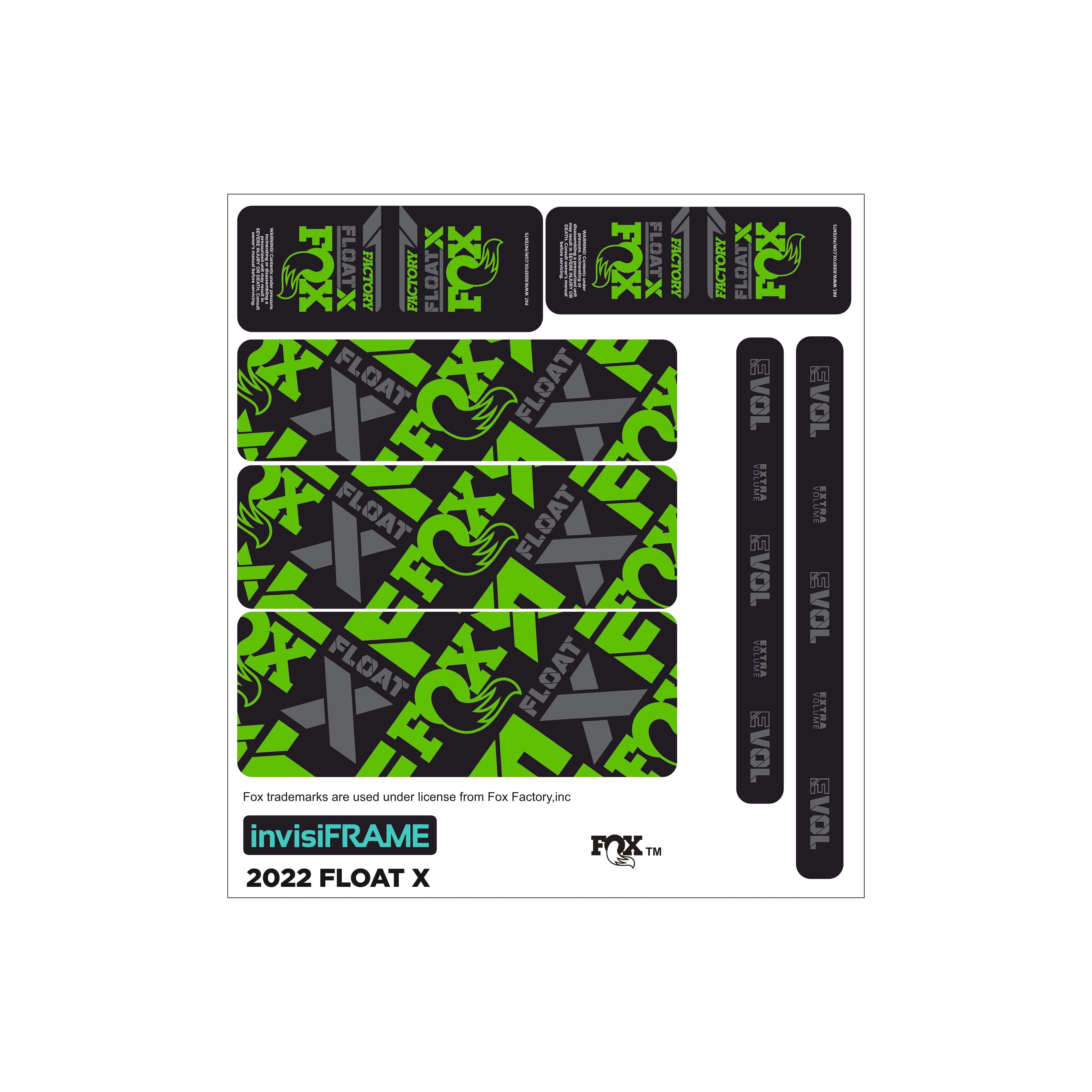 Fox Float X Factory 2022 Decals | invisiFRAME Custom Decals – invisiframe