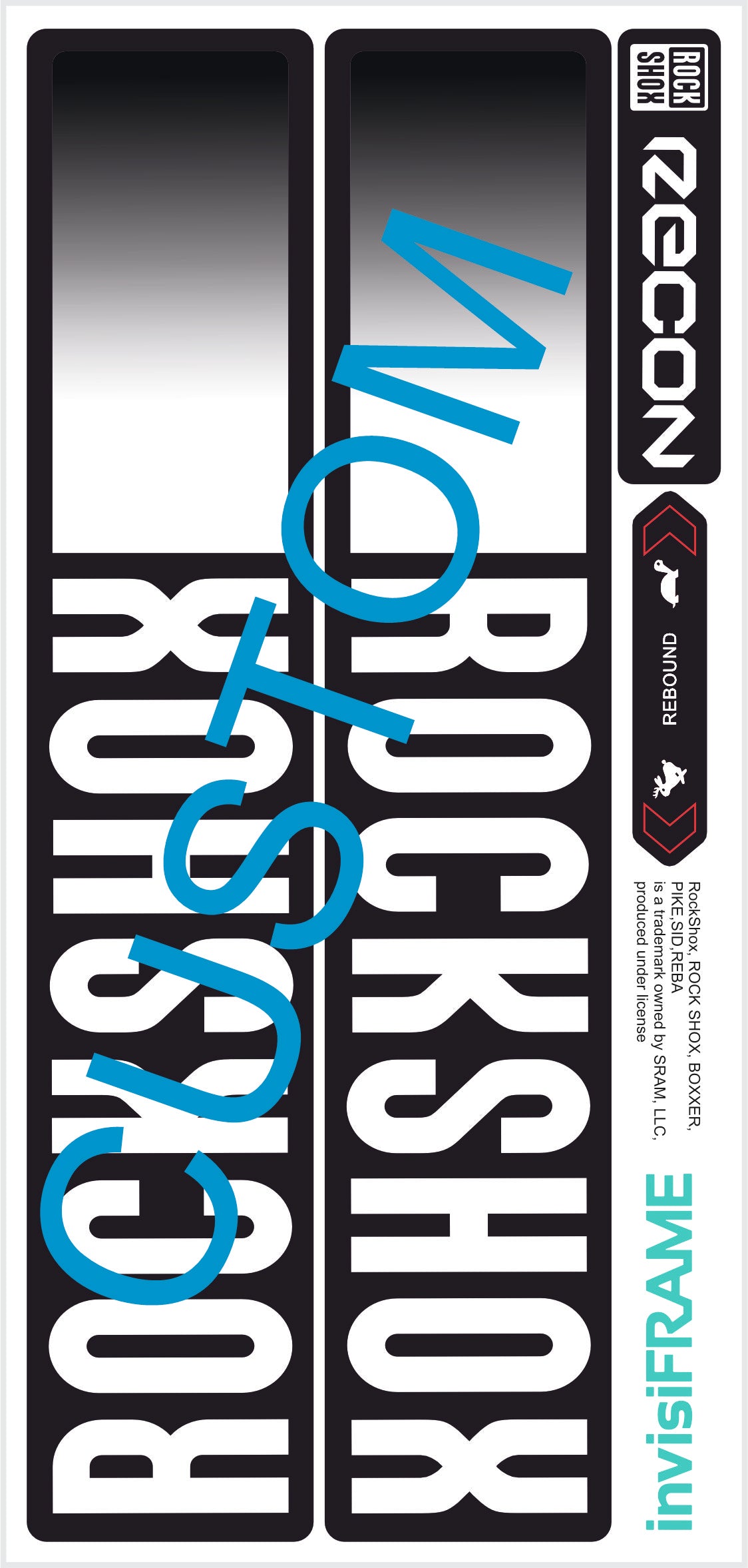 Rock Shox Recon Gold Silver Boost 2023 Decals