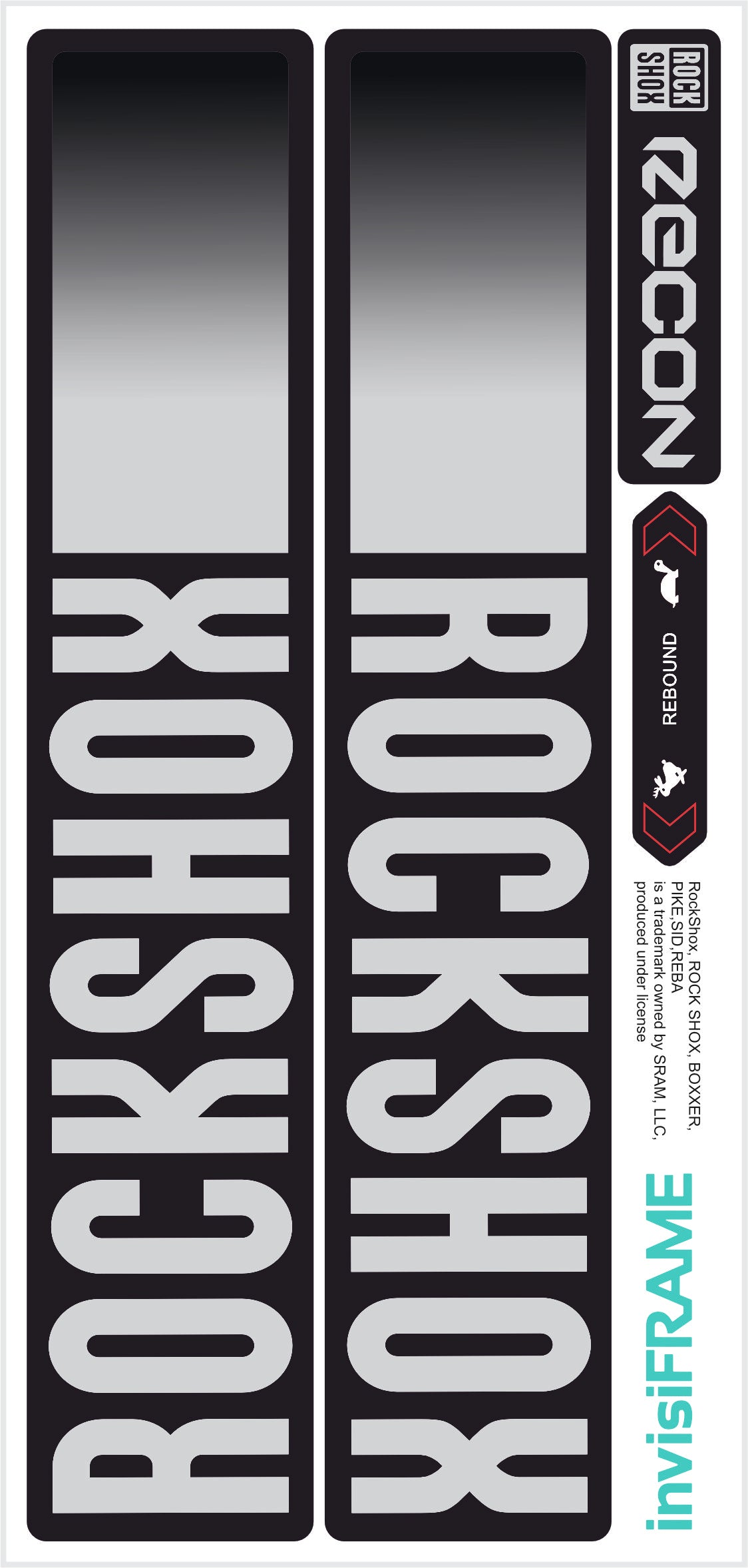 Rock Shox Recon Gold Silver Boost 2023 Decals