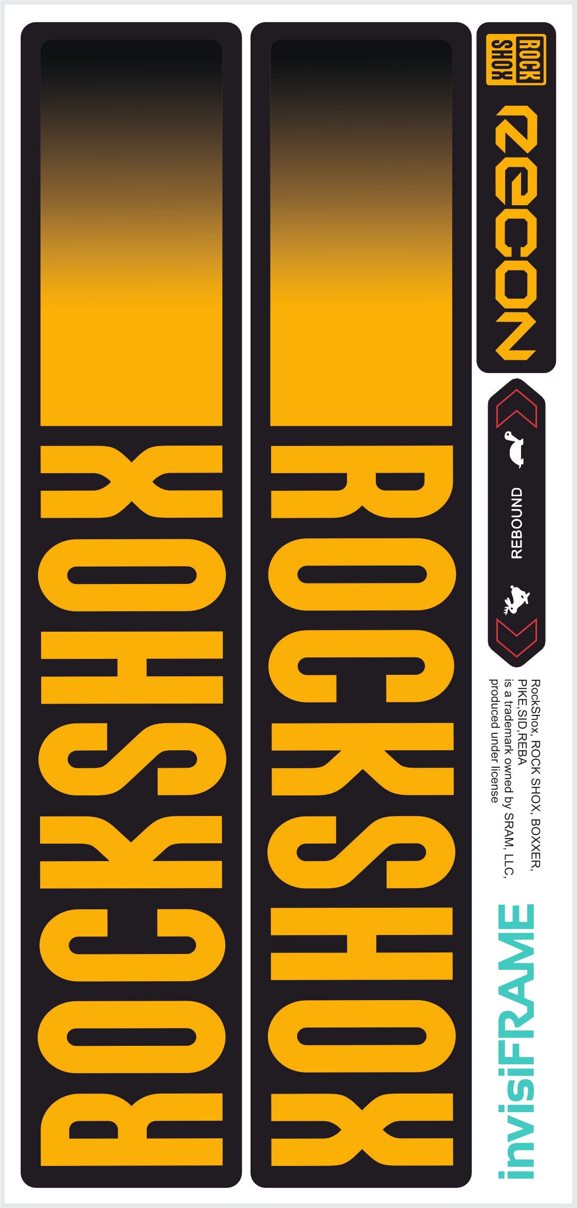 Rock Shox Recon Gold Silver Boost 2023 Decals