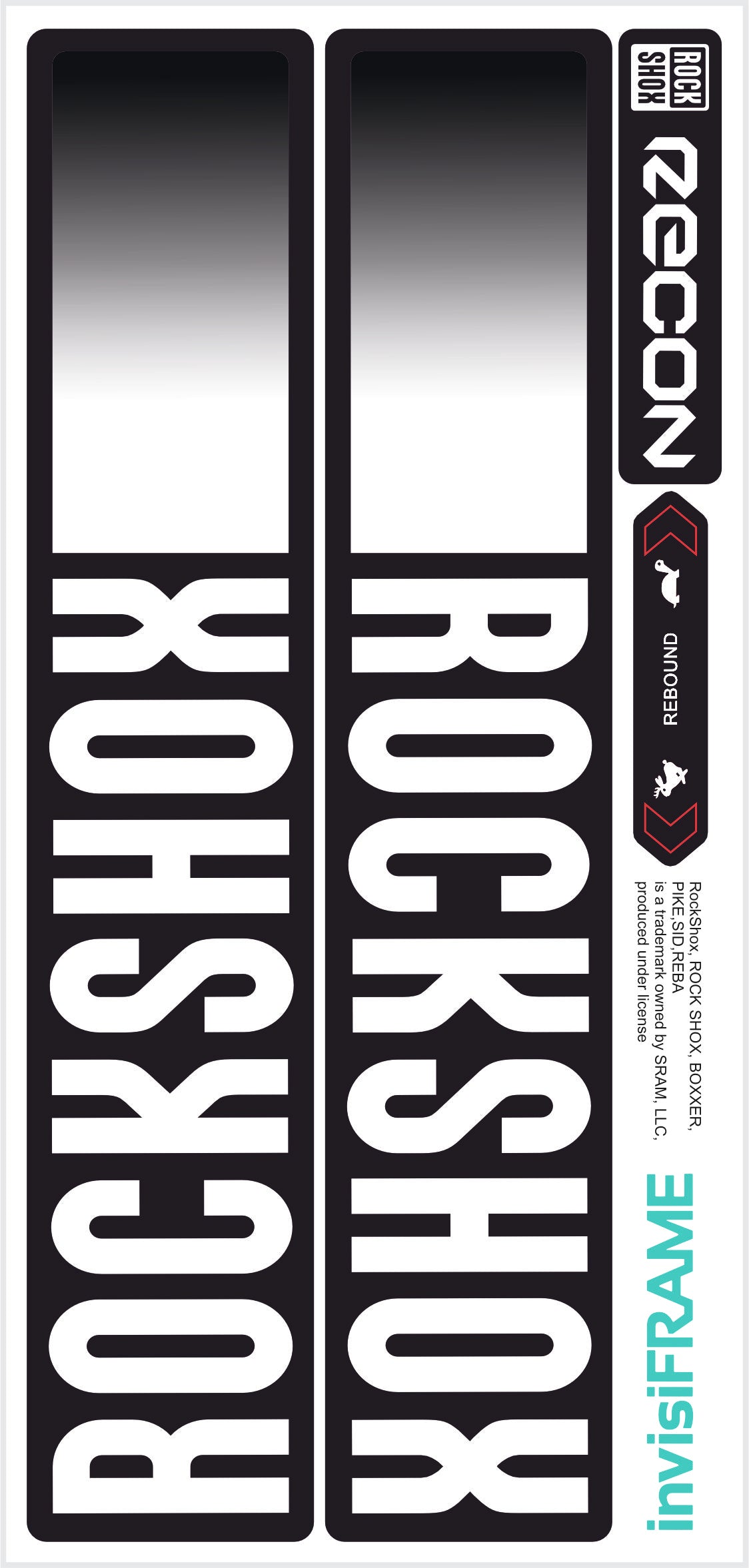Rock Shox Recon Gold Silver Boost 2023 Decals