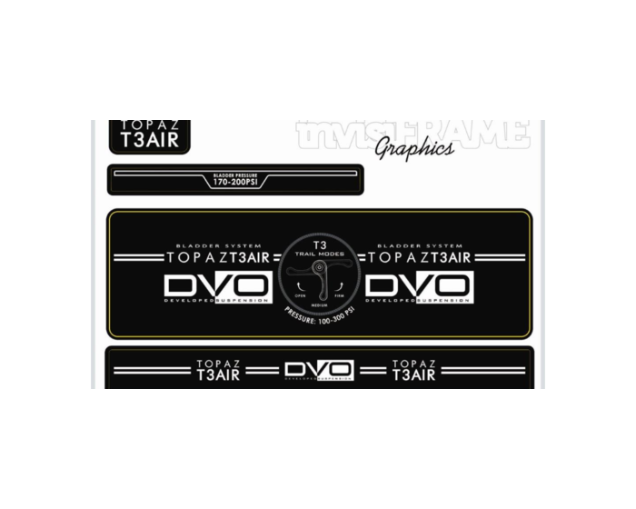 DVO TOPAZ T3 AIR Rear Shock Decals 2017/18