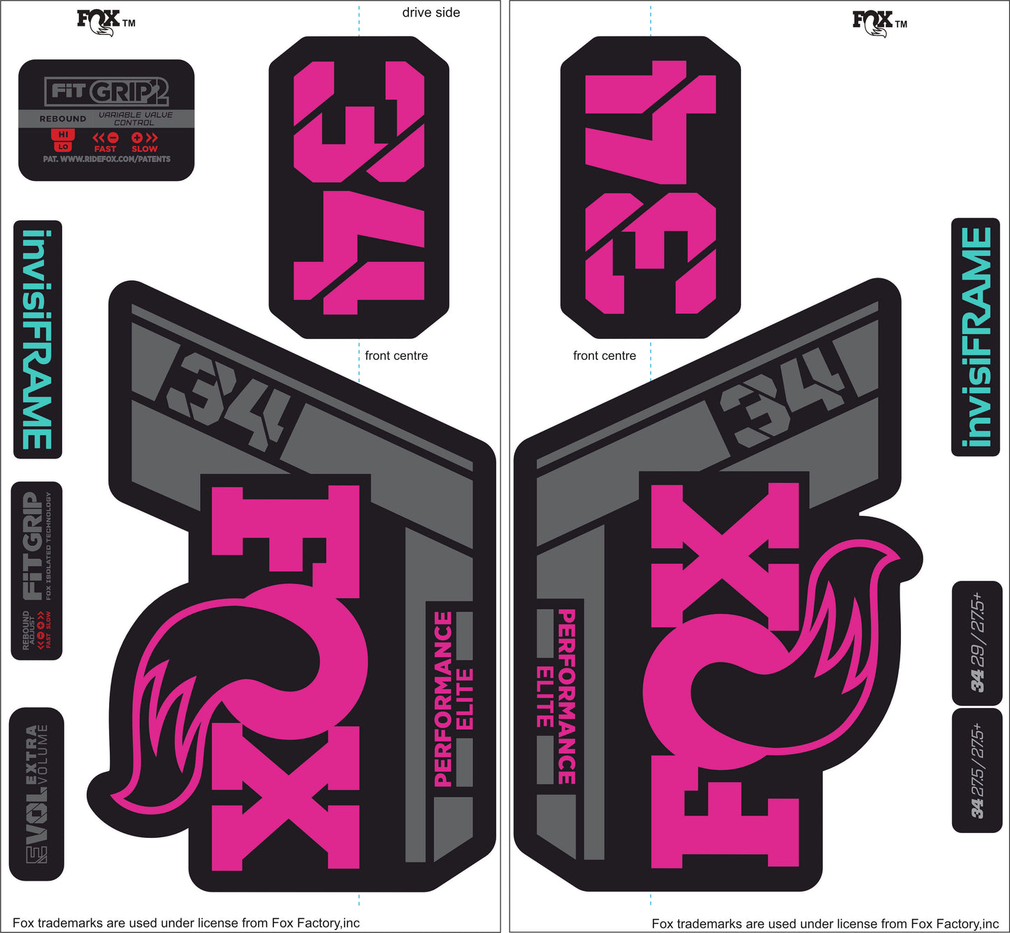 Fox 34 Performance Elite 2021 Decals