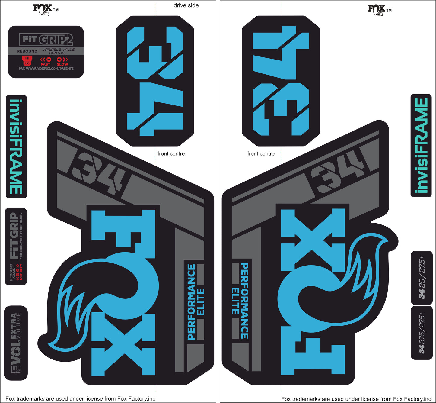 Fox 34 Performance Elite 2021 Decals