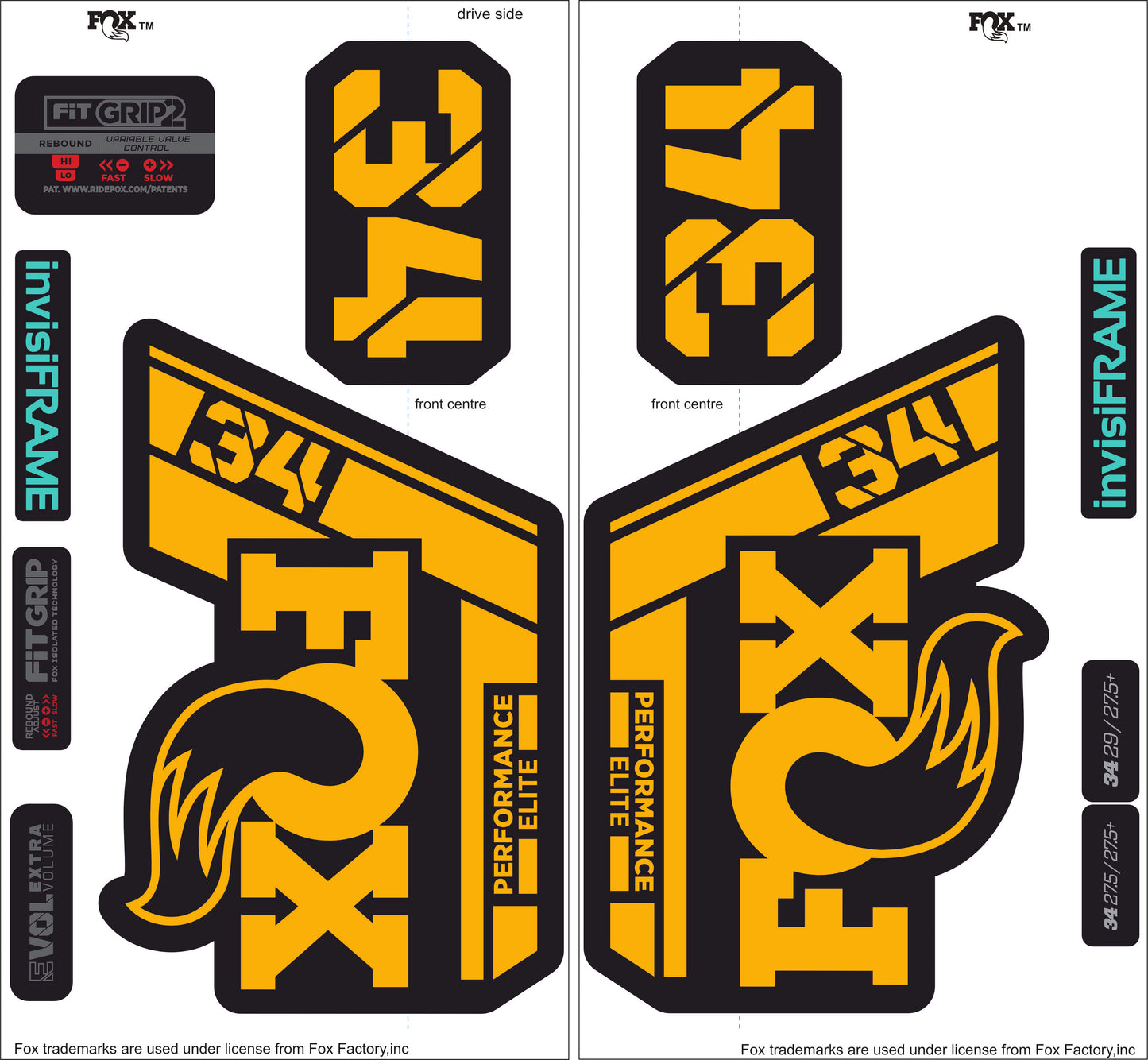 Fox 34 Performance Elite 2021 Decals