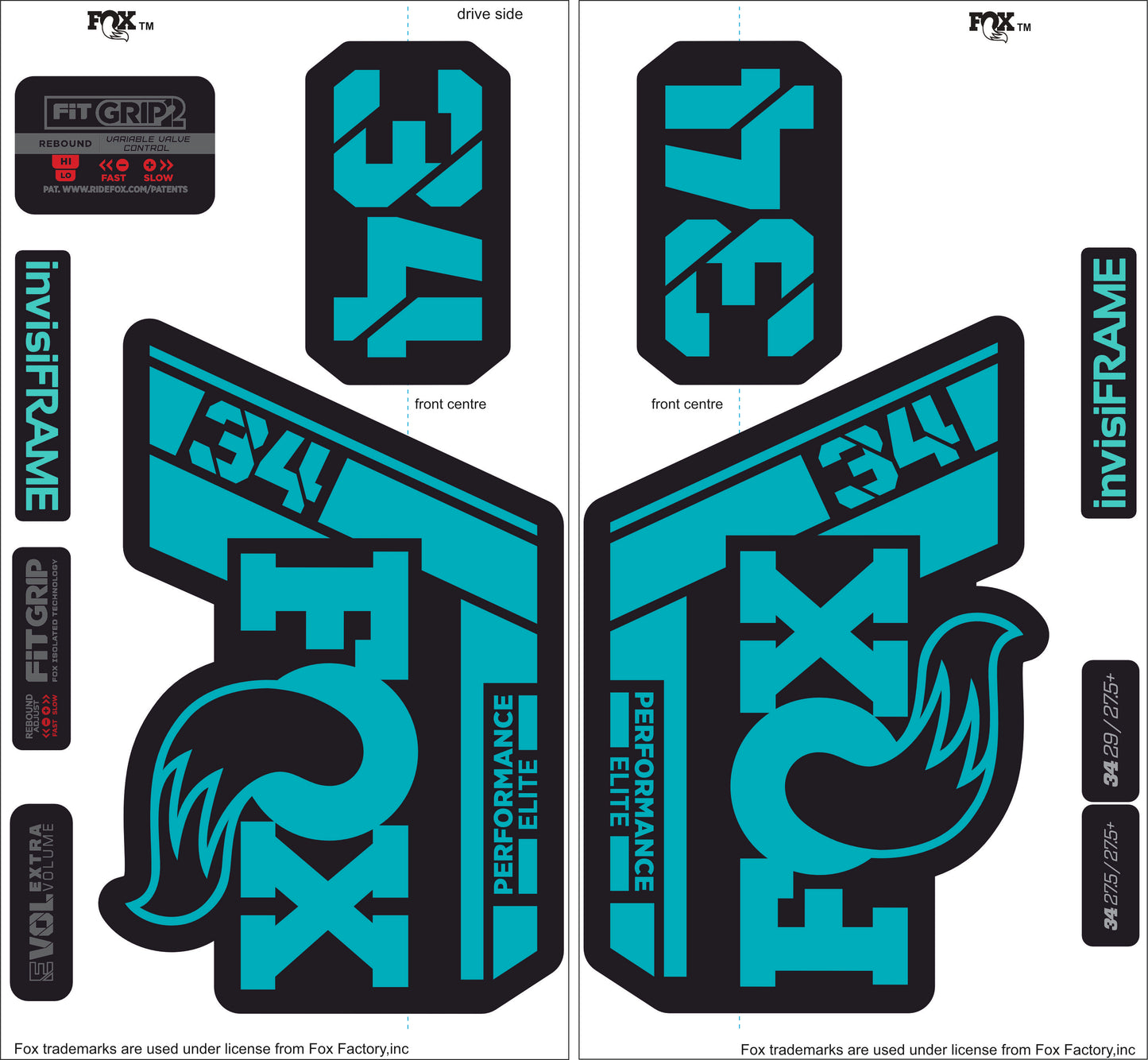 Fox 34 Performance Elite 2021 Decals