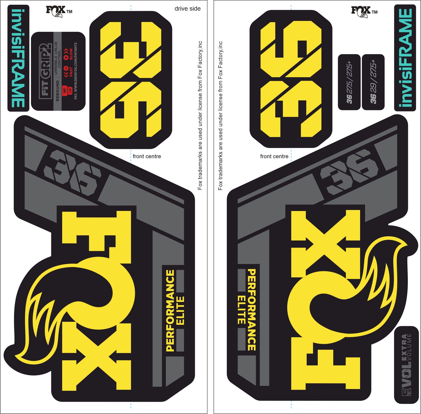 Fox 36 Performance Elite 2021 Decals