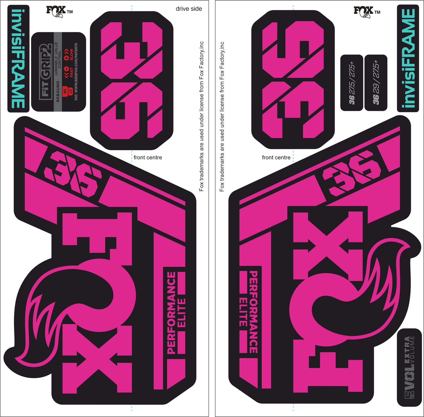 Fox 36 Performance Elite 2021 Decals