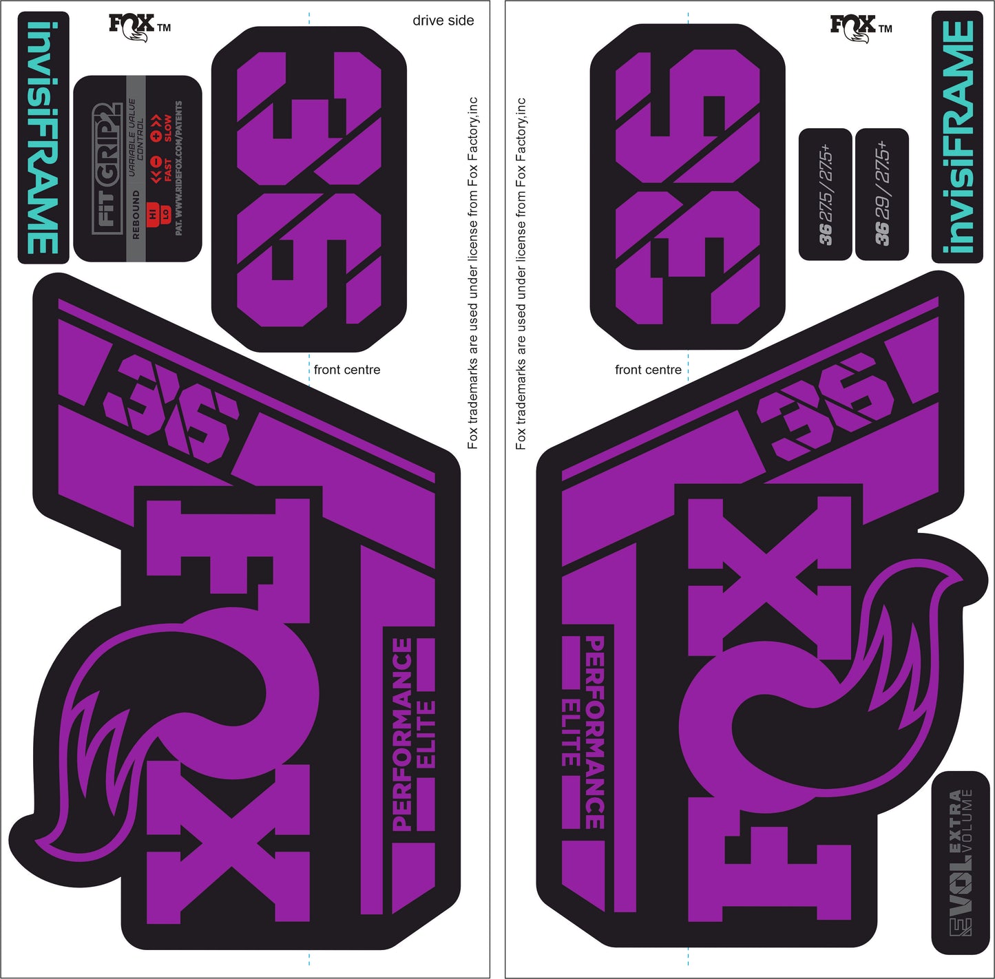 Fox 36 Performance Elite 2021 Decals