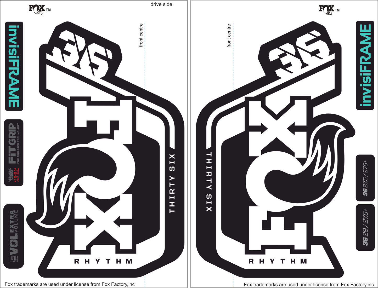 Fox 36 Rhythm 2023 Decals