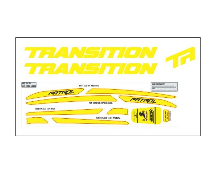 Transition Patrol Carbon 2019 Decals